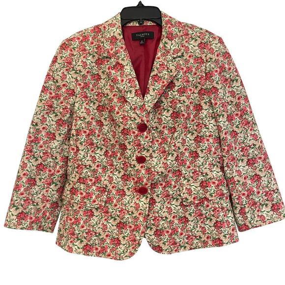 Talbots Vintage Y2K Women's Boho Floral Blazer Size 12 Petite - Picture 1 of 9